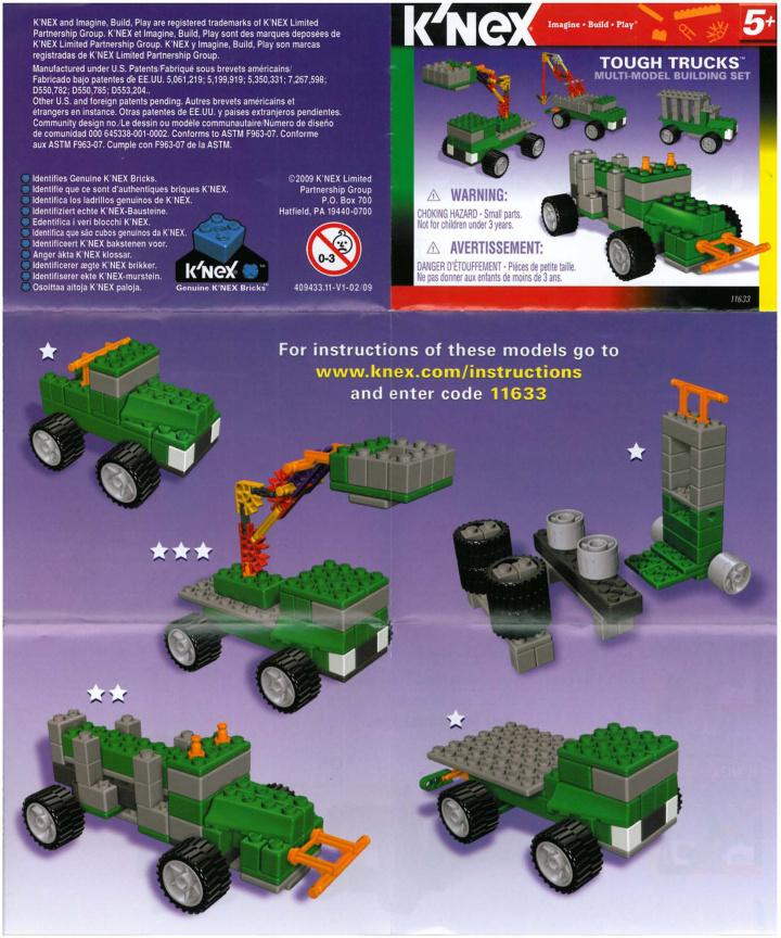 Tough Trucks 11633 K'NEX manual