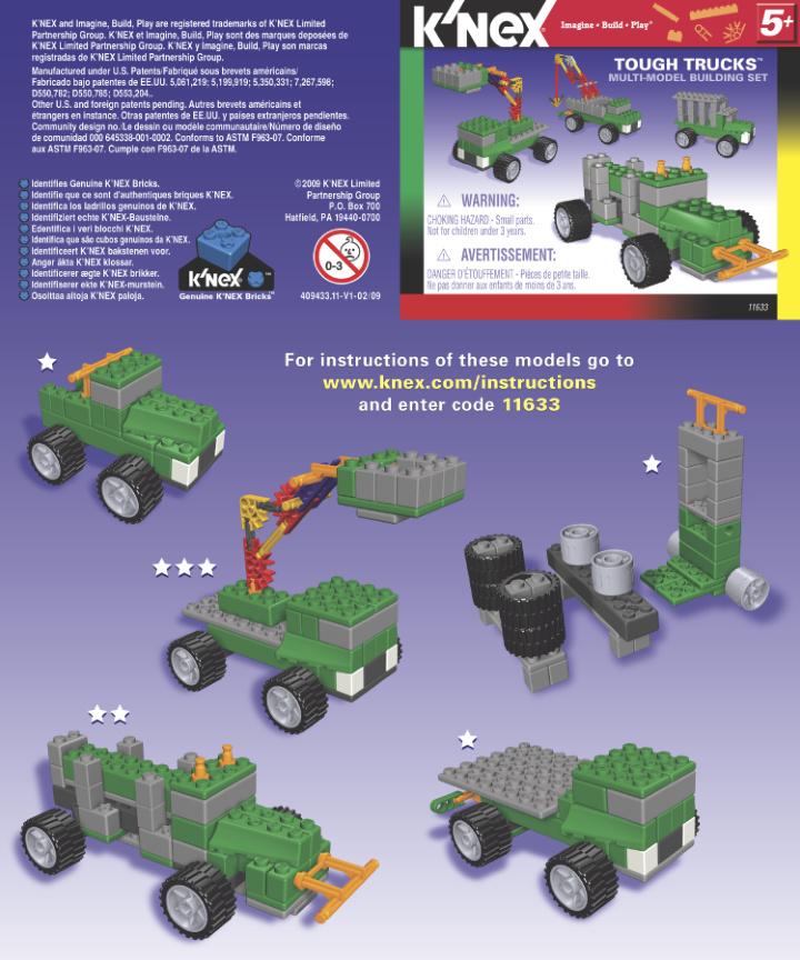 Tough 20Trucks 11644 K'NEX manual
