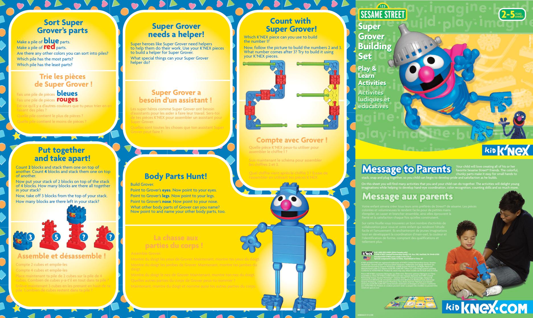 Super Grover 85002 K'NEX manual