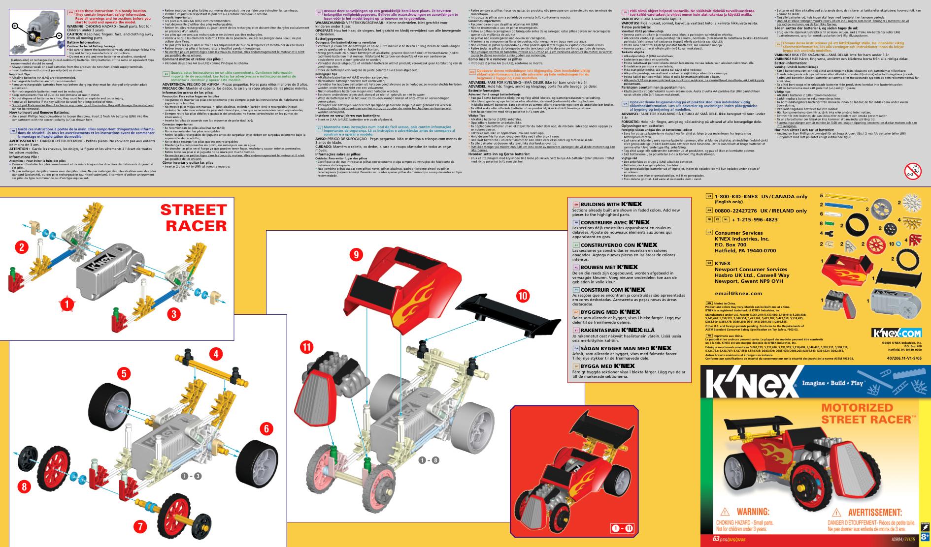 Street Racers 10904 K'NEX manual