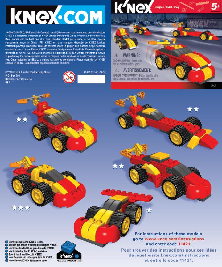 Street Racers 11421 K'NEX manual