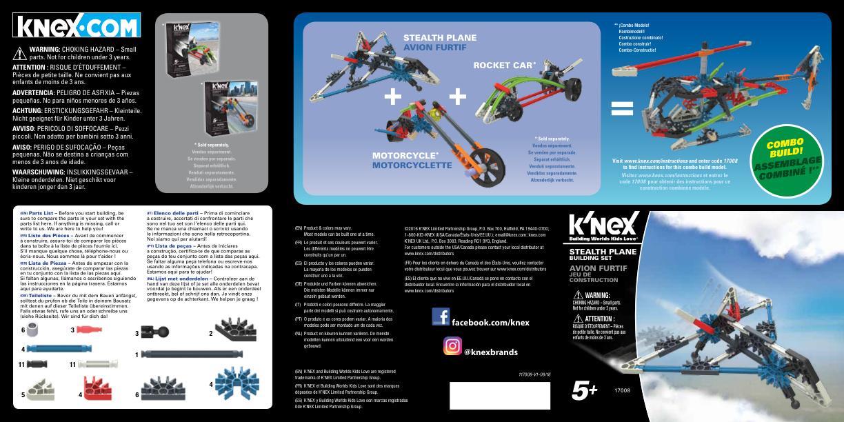 SteAlth Plane 17008 K'NEX manual