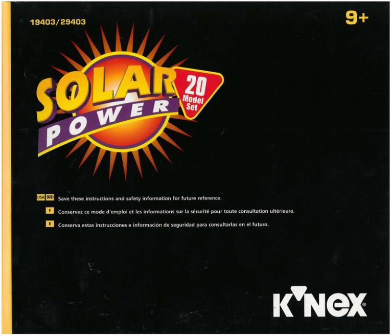 Solar Power 20 19403 K'NEX manual