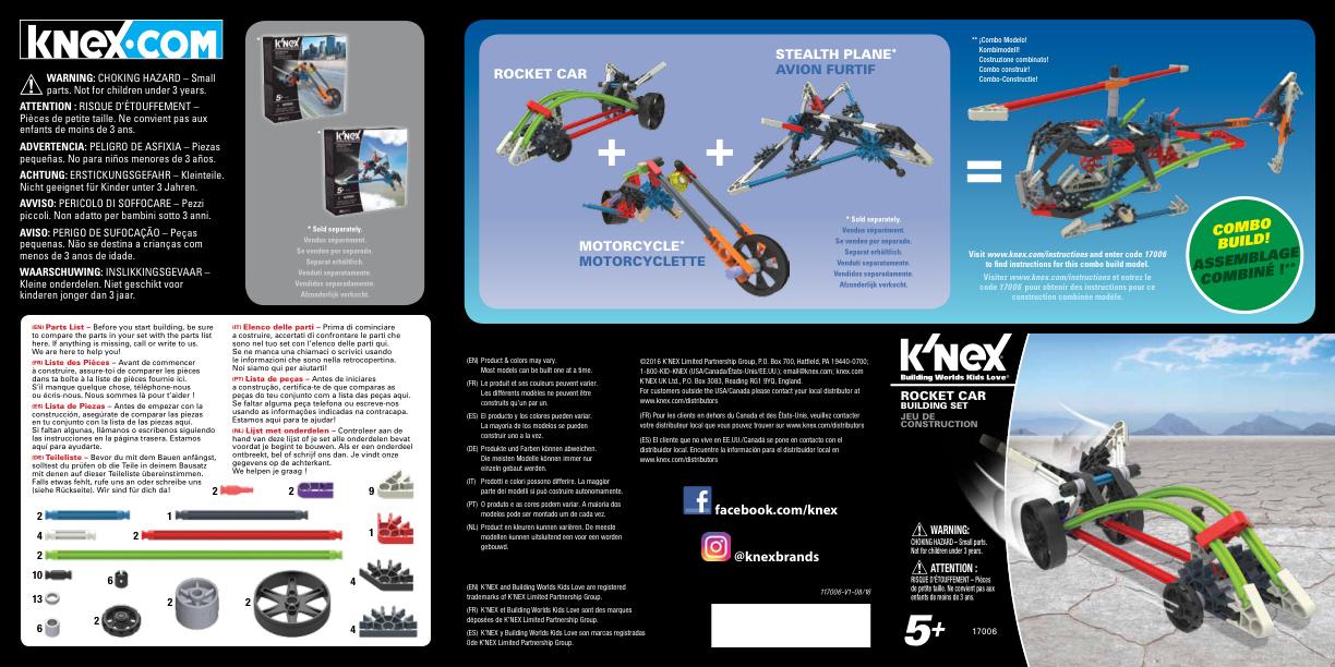 Rocket Car 17006 K'NEX manual
