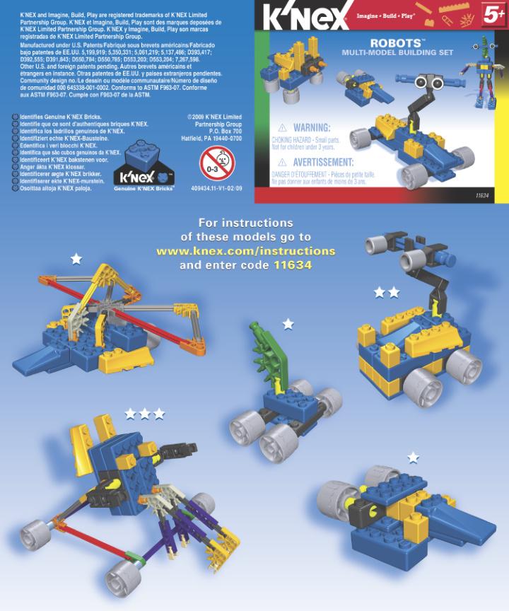 Robots 11645 K'NEX manual