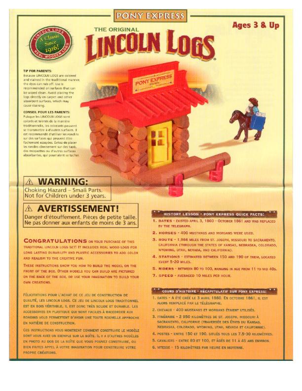Pony Express 00987 K'NEX manual