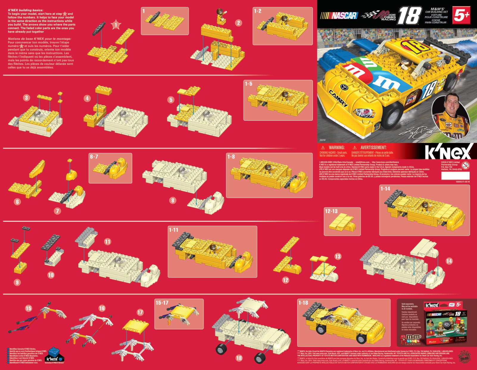 Nascar MM 18 Car 36018 K'NEX manual