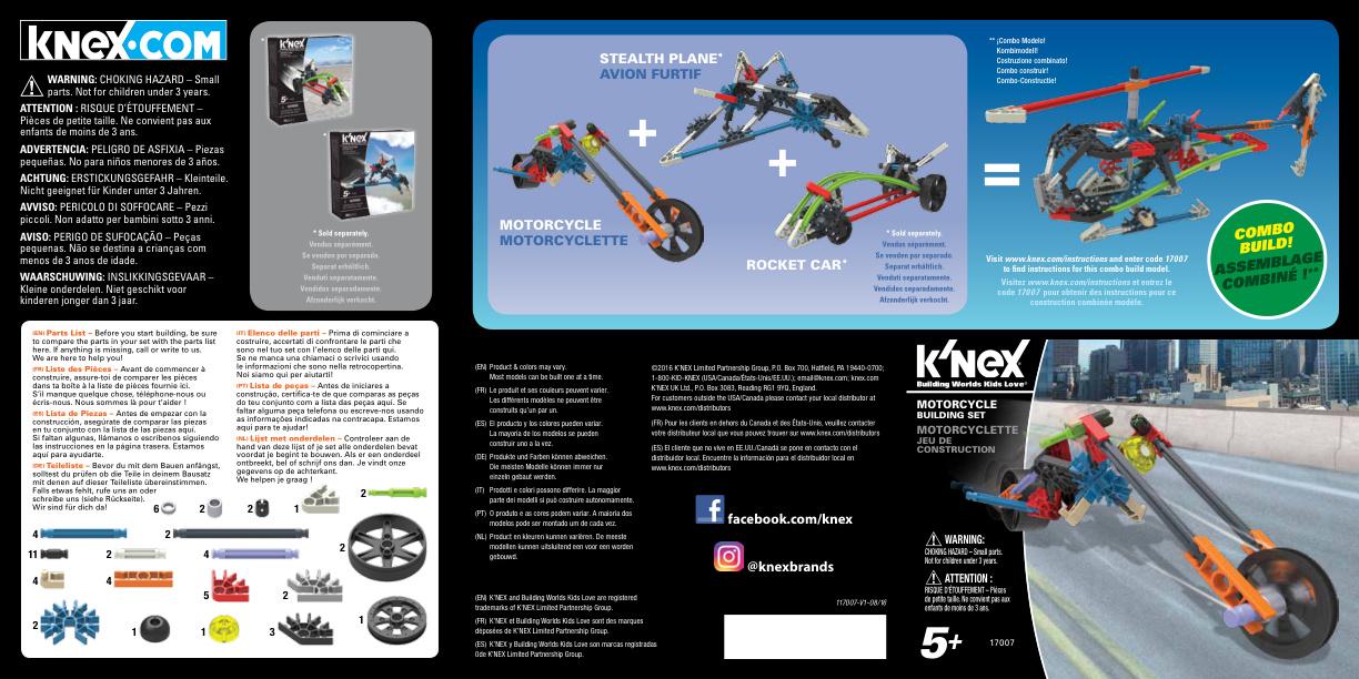 Motorcycle 17007 K'NEX manual