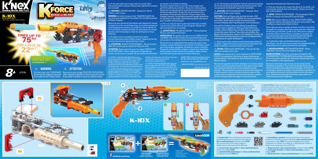K FORCE K 10X 47516 K'NEX manual