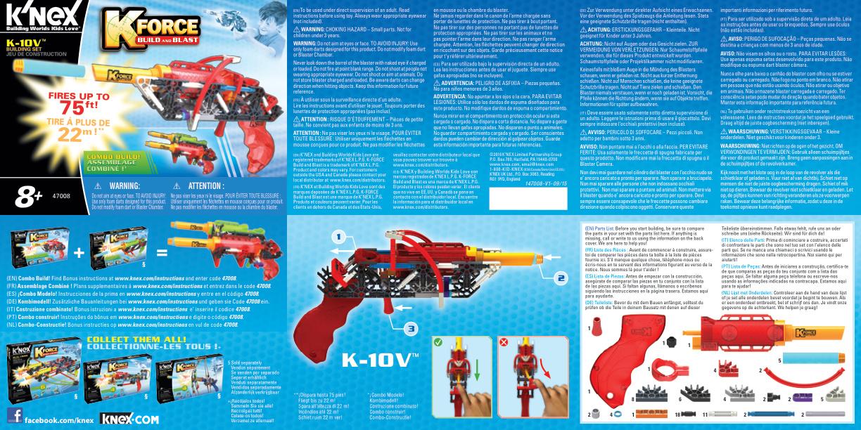 K FORCE K 10V 47008 K'NEX manual