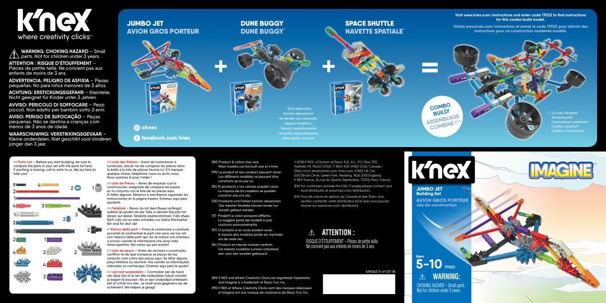 Jumbo Jet 17022 K'NEX manual