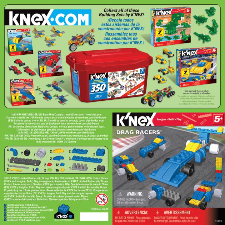 Drag Racers 11868 K'NEX manual