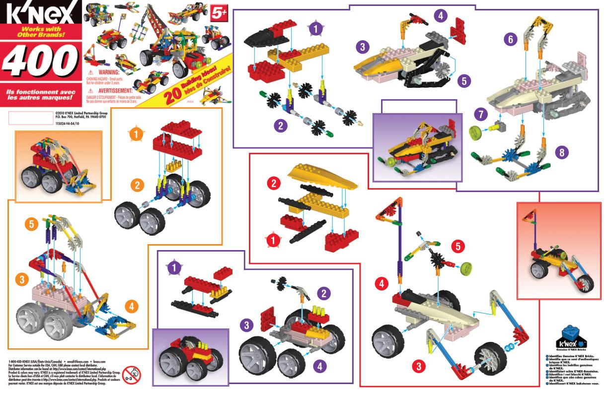 400 Pcs Tub 15024 K'NEX manual