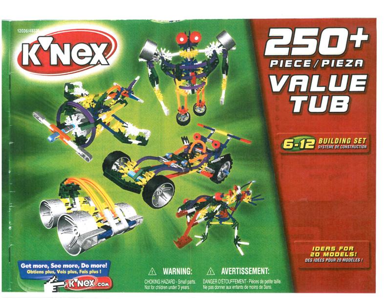 250 pc Value Tub 12036 K'NEX manual