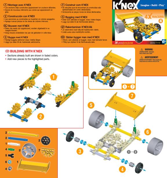 4X Racers Yellow 10312 K'NEX manual