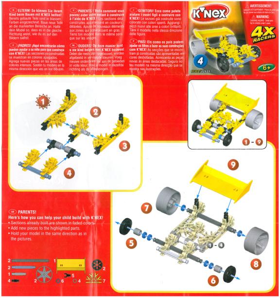 4X Racers Yellow 10302 K'NEX manual