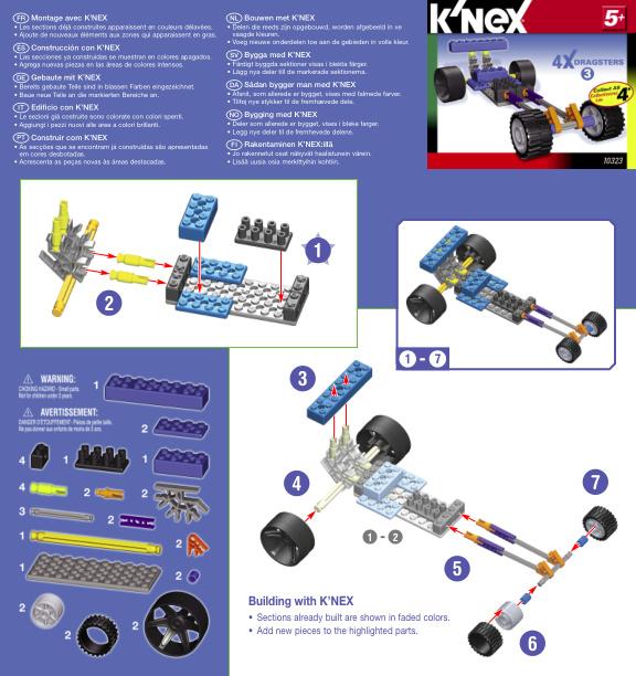 4x Dragsters Blue 10323 K'NEX manual